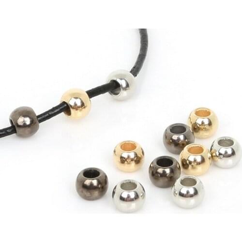 600Pcs Dia 6mm Hole 3mm Big Hole Metal Plated CCB Plastic Round Beads For DIY Necklace Bracelet Jewelry Findings Making