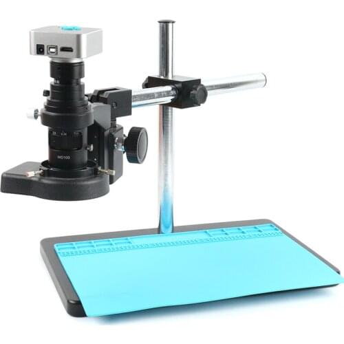 36MP 1080P HDMI USB Microscope Camera 200X/500X Zoom C-mount 144 LED Light Electronic Digital Microscope For PCB Solering Repair