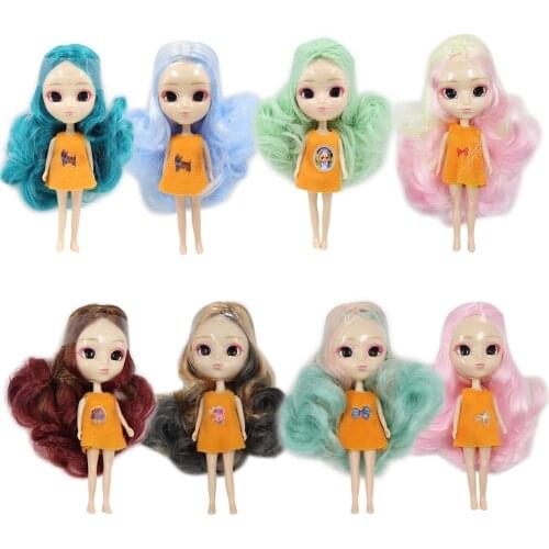 Mini Blyth Doll ICY No Bangs with Random Dress DIY Fashion Toys gift