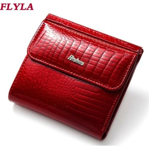 Mini Multi-function Coin Purse Ladies Genuine Leather Wallet Hot Style Multi-card Patent Leather Womens Small Wallet