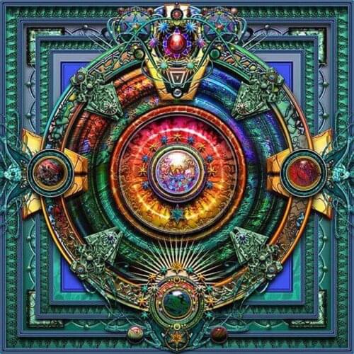 Mandala pattern 5D DIY Diamond Painting 3D Cross Stitch Kits Full Drill Ribbon Pasted Embroidery Pattern Wall Stickers HL840