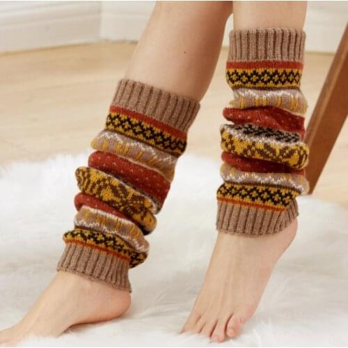 Autumn And Winter New Japanese Snow Fashion Knitting Leg Cover Thickened Warm Foot Cover Fashion Boot Cover Women 1pair