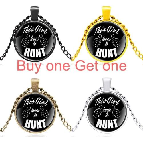 Classic Fashion Hunting Design Black Glass Dome Pendant Necklace Men Women Charm Jewelry Accessories Gifts