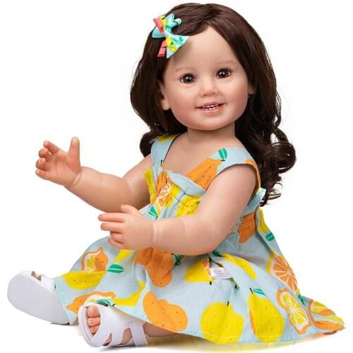 NPK 55CM Full Silicone Reborn Baby Cammi Soft Touch Hand Painting Multiple Layers 3D Painting High Quality Reborn Doll