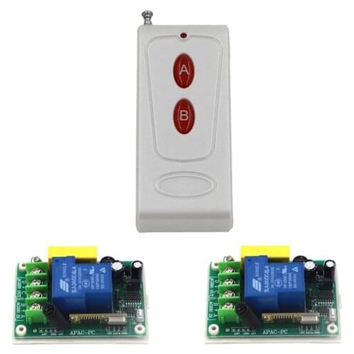RF Wireless Remote Control Switch 1X 433MHZ 2CH Transmitter + 2 X 220V 30A 1CH Receivers Home Smart Control Switch SKU: 5524