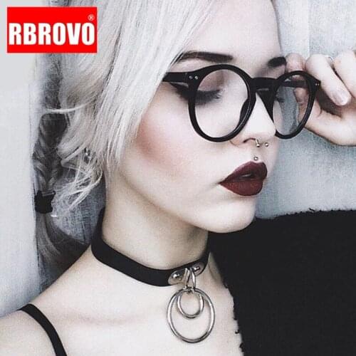 RBROVO Round Glasses Frame Women Luxury Glasses Frame for Women/Men Retro Eyeglasses Frame Women Mirror Lentes De Lectura Mujer