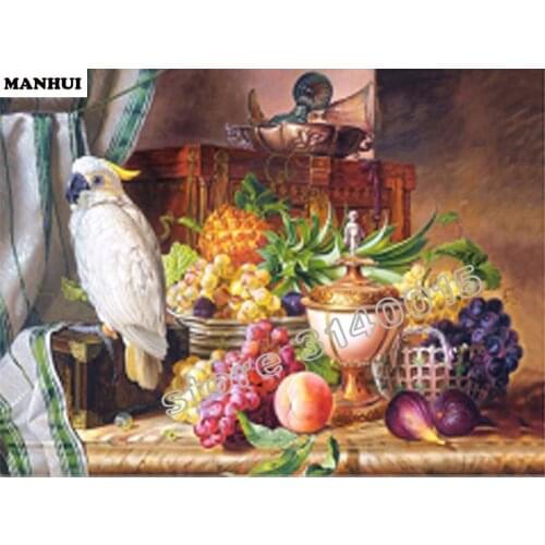 Handmade needlework diy diamond painting kit diamond embroidery full rhinestone Fruit bird cross stitch diamond painting BAC071