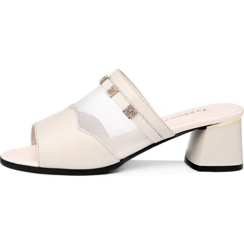 Open-Toed Thick Heel Slippers Metal Rhinestone Decoration Solid Color WomenS Shoes Platform WomenS Shoes