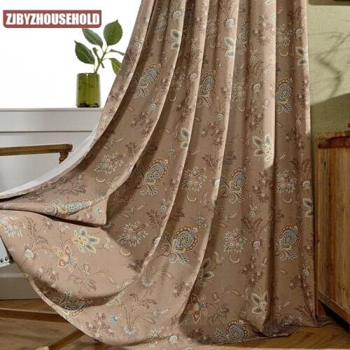 Modern Curtains for LivingDining Room Bedroom AmericanPastoral CountryStyle Polyester Fabric PrintingCurtain Tulle Customization