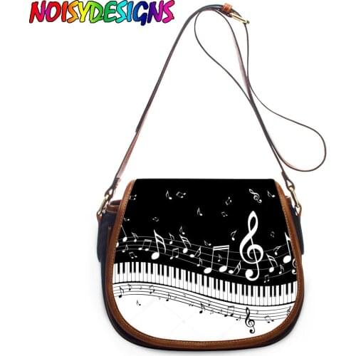 NOISYDESIGNS Music Note Design Women Shoulder Bag Guitar Piano Keyboard Printed Messenger/Crossbody Bag for Ladies Saddlebags