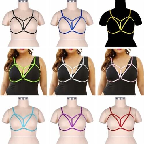 Fat Females Underwear Plus Size Adjust Chest Harness Bondage Cupless Bra Crop Tops 14 Colors Sexy Erotic Lingerie Bdsm Outfit