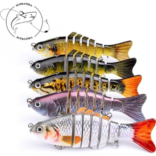 1Pcs Lifelike 7 Segements Multi Jointed Fishing Lure 10cm/15.5g Wobbler Crankbait Artificial Bass Swimbait 6# Hooks Bait