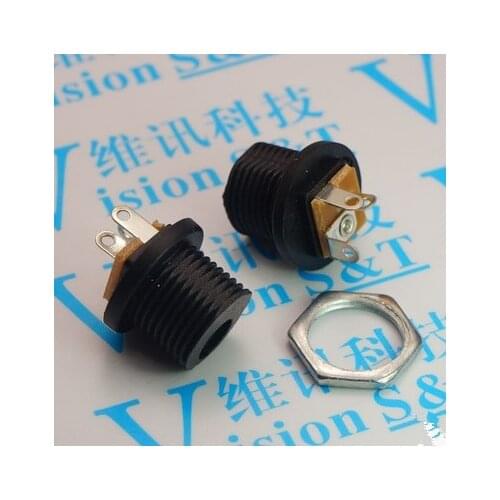 10pcs DC Power Socket Jack DC-021 PIN=2.0 3Pin DIP Needle Size Adaptation 5.5mmx2.1mm Power Female Plug