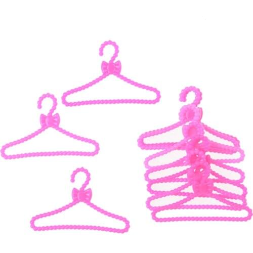 10pcs/lot Pink Cloth Hangers accessories for doll gift Baby Toys Girls GIFT doll Accessories Wholesale