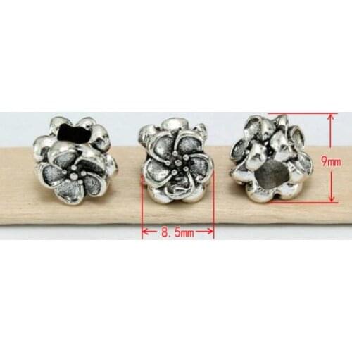 10pcs/lot Tibetan Silver Antique Retro flower spacer Loose Bead Spacer Beads Connectors for DIY Jewelry Making bracelet