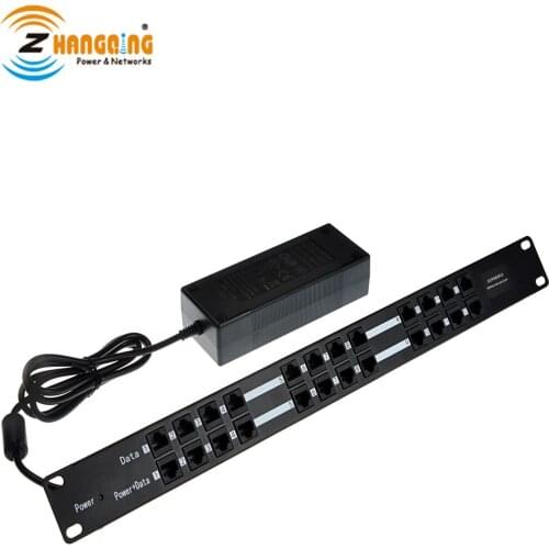 100M Passive PoE Injector PoE Midspan 12 Port Including 48V 120W Power Supply For Security CCTV Camera