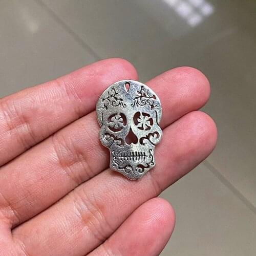 12pcs Halloween Skull Charms Pendants For Findings Jewelry Making Diy Necklace Earrings Aesthetic Accessories Handmade Crafts