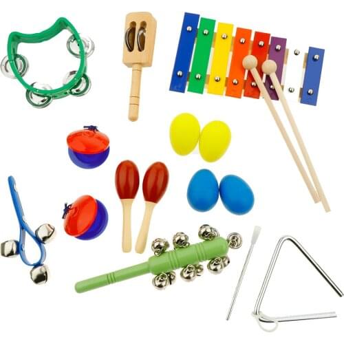 17pcs Musical Instruments Toy Set for Toddler, Preschool and Children, 9 Kinds