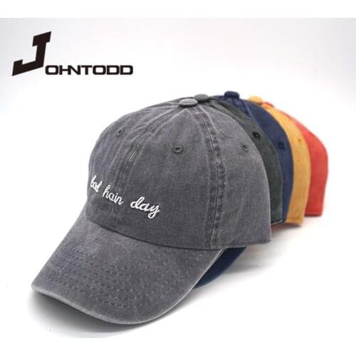 2021 New Washed Solid Color Baseball Cap Women Men Hat Cap Casual Snapback Letter Dad Hat Summer Cotton Adjustable Bone Male