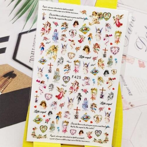 3D Nail Sticker Decals Boy Girl Love Heart Design Nail Art Decorations Stickers Sliders Manicure Accessories Nails Decoraciones