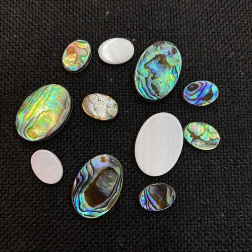 5Pcs/pack Natural Abalone Shell Cabochon Beads Oval Shape Ring Face DIY Jewelry Making Bracelet Rings Accessories Size 10-25mm