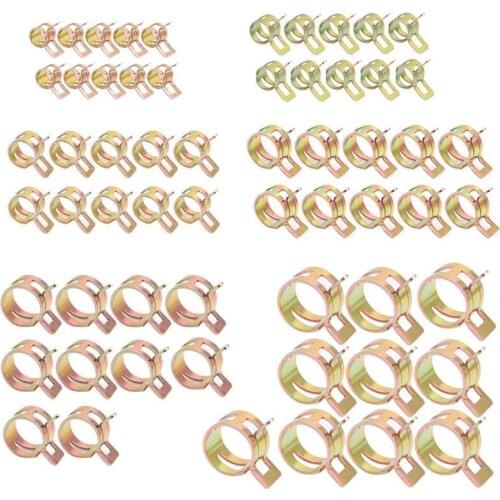 Hot 60Pcs 6-15mm Spring Clips Fuel Oil Water Hose Clip Pipe Tube Clamp Fastener