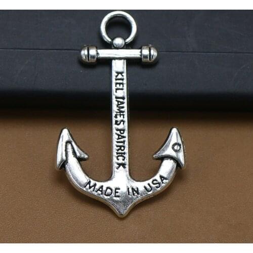 ANGRLY 10pcs 36*23mm Have Hook Up Metal Ancient Silver Letters Bronze Anchor Pendant Pirate Sailing Decoration Craft Supplies