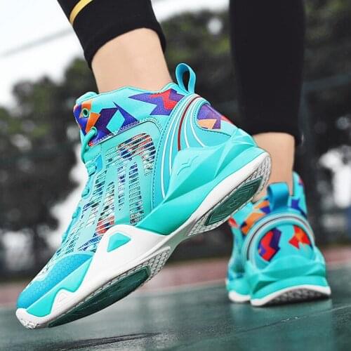 Boys Basketball Sneakers New Fashion Mesh Breathable Basketball Shoes Kids Jordan Comfortable Prevent Slippery Kids Gym Shoes