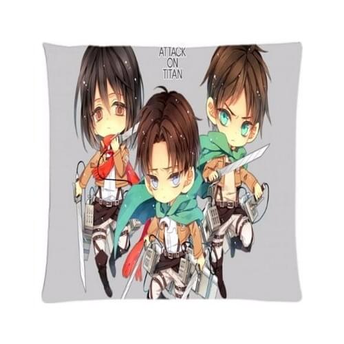 Free Shipping New Arrival Cute Japanese Shingeki no Kyojin Attack on Titan Manga Anime Comic Unique Throw Square Pillowcase