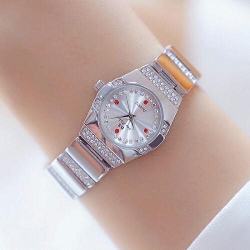 BS New Full Diamond Womens Watch Crystal Ladies Bracelet Wrist Watches Clock relojes Quartz ladies watches for women 164735