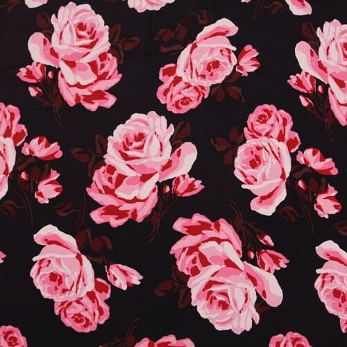 Black Pink Rose vintage fabric Retro style fabric Calico Printed cotton fabric for DIY Bag 1 order=50cm*140cm