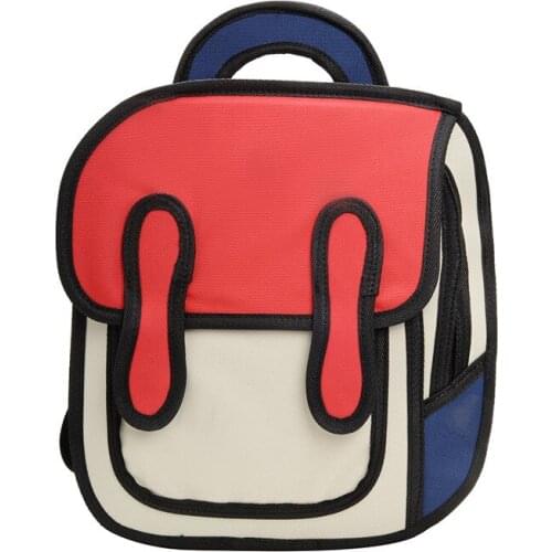 Cartoon childrens school bag 2020 summer new Korean version of the trendy one shoulder shoulder canvas three-dimensional cute s