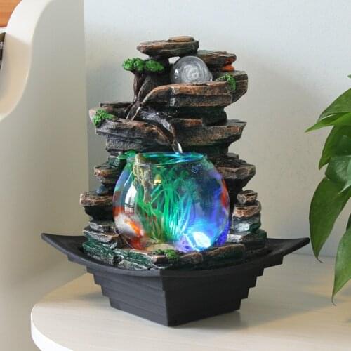 The sitting room Rockery water fountain The fish tank Creative furnishing articles Circulating water Landscape plants decor
