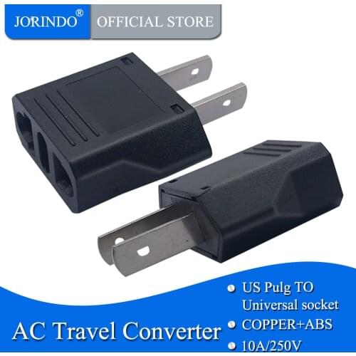 JORINDO US TO US,US TO EU,American Standard Travel Convert,For Chinese, American, Japanese travel adapters,Two flat feet