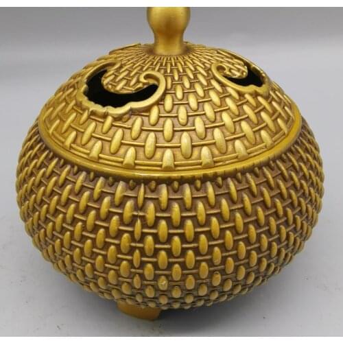China brass archaize Incense burner crafts statue