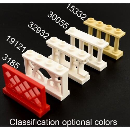 10pcs Building Block 15332 30055 32932 19121 3185 Fence Wall Bar Window Street View City MOC Construction Parts Toys Accessories