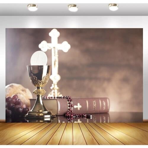 Laeacco Holy Communion Christian Bible Wine The Loards Supper Party Baby Photo Background Photography Backdrop For Photo Studio