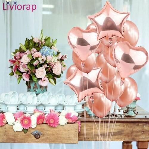 Liviorap 15pcs Heart Balloon Set Wedding Decorations Latex Helium Balloon Happy Birthday Inflatable Ballon Air Globals