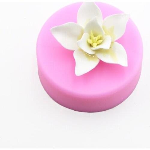 Small Size Orchid DIY baking tools fondant cake decorating mold Handmade Soap chocolate candy cookies Silicone mould