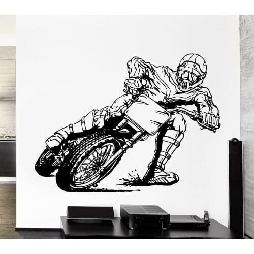 Motorcycle Wall Decal for Man Cave Extreme Sports Racing Speed Biker Vinyl Decal Wall Stickers Bedroom Cool Decorations P73