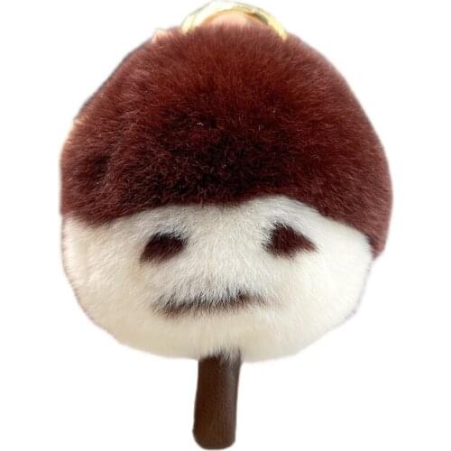 Soft Cute Real Rex Rabbit Fur Pompom Keychain Fluffy Car Accessory fur Key Ring Bag Decoartion Ball Backpack Charm Pendant