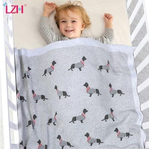 LZH Autumn Cartoon Childrens Blanket Cute Knit Blanket For Infant 2021 Windproof Toddler Kids Quilt Warm Boys Quilt For Girls