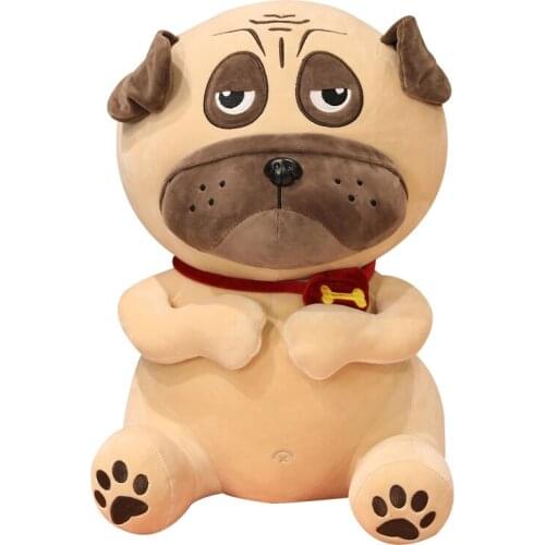 Plush Pug Toys Simulation Dog Doll Soft Stuffed Animal Shar Pei Pug Plush Pillow Kids Toy Soft Lifelike Cartoon Dolls Girl Gift