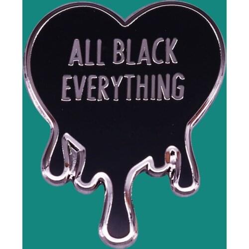 All Black Everything Lapel Enamel Pins Brooch Collecting Metal Badges Men Women Backpack Hat Collar Fashion Jewelry Gifts Adorn