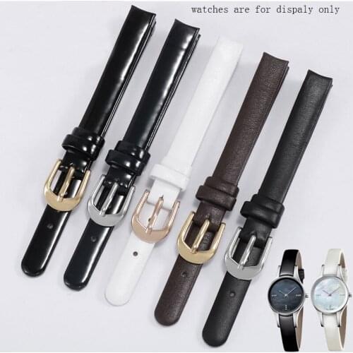Cow Leather Watchband Black White Brown Wristband Womens Bracelet Suitable for K43231/43232/43235/43236 Series Watch Chain