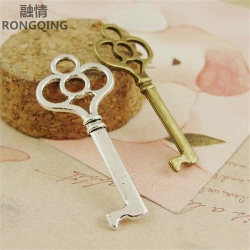 RONGQING 50 pcs/pack Jewelry key Charm for Bracelet Necklace Jewelry DIY Making Accessories