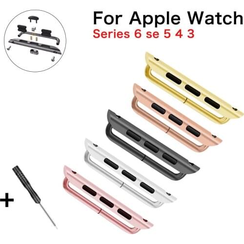 Strap Adapter Connector For Apple Watch Band Series 6 Se 5 4 3 2 1 For Iwatch 42mm 38mm 44mm 40mm Stainless Steel Clasp Adaptor