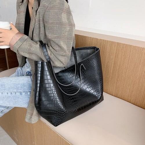 Stone Grain PU Leather Handbags Large Capacity Shoulder Bags for Ladies 2021 New Purse And Handbag Casual Big Shopping Tote