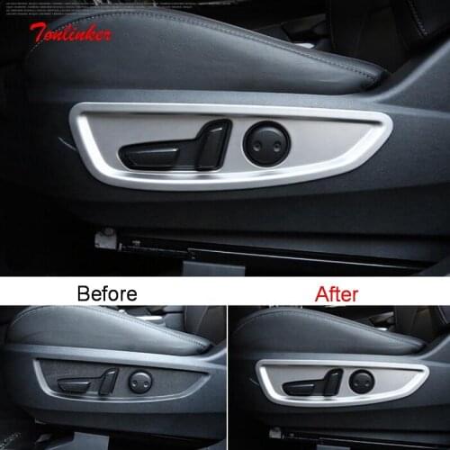 Tonlinker Interior Car Seat adjustment Cover stickers for INFINITI QX50 2018-20 Car Styling 2 PCS Stainless steel Cover stickers