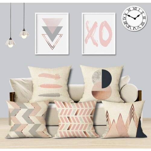 Triangle Geometric Pillow Case Cushions for Sofa Decorative 45Cmx45Cm Square Decorative Pillows Cover Home Custom Throw Pillows